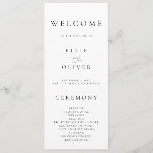 Boho Black & White Elegante Minimalistische Hochze Programm