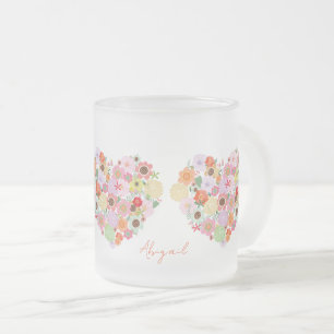 Boho Bläserner HerzNAME Sweet Liebe Orange Fun Mattglastasse