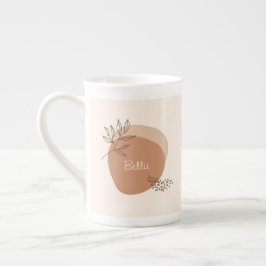Boho-Blattdesign mit individuelle Name Prozellantasse