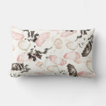 Boho Blätter and Feathers Lumbar Pillow