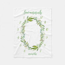 Boho Blätter Baby Name Monthly Meilenstein Foto
