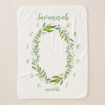 Boho Blätter Baby Name Monthly Meilenstein Foto