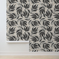 Boho Blätter Leaf Muster weiß und grün
