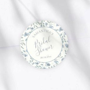 Boho Blau & Creme Geschenk zur Brautparty Runder Aufkleber