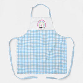 Boho Blau Gingham Custom Mama Eröffnungsjahr Anden Schürze