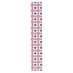 Boho Blau Lila Rote Blumen Große Tischdecke