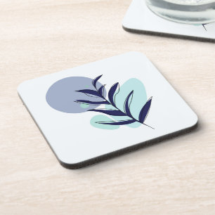 Boho blaue Blume Getränkeuntersetzer