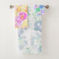 Boho bleu Fleurs florales Motif de teinture à tart