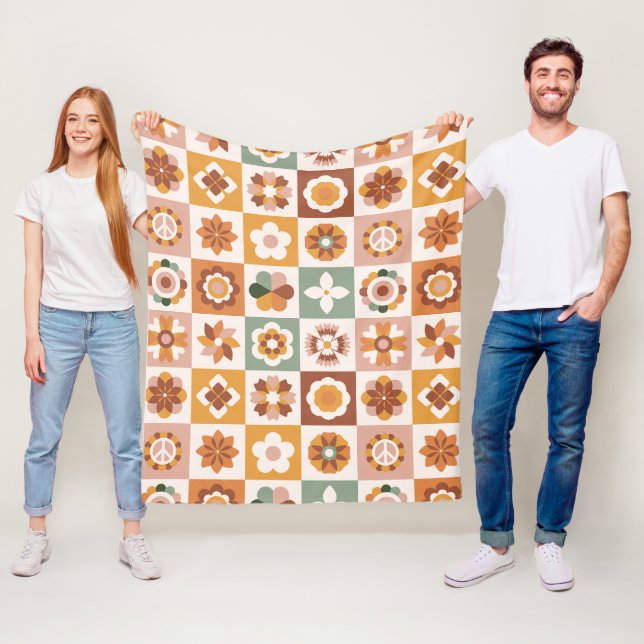 Boho Blocks Floral Fleecedecke (Beispiel)