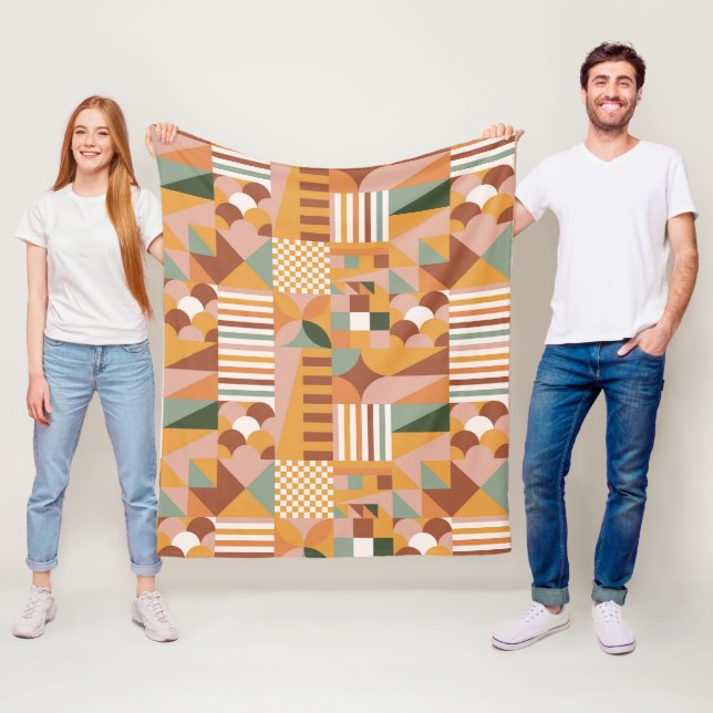 Boho Blocks Floral Fleecedecke (Beispiel)