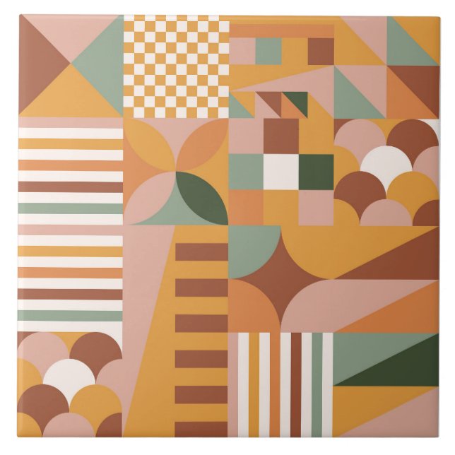 Boho Blocks Floral Fliese (Vorderseite)