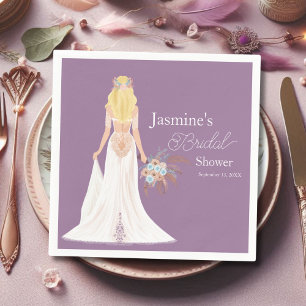 Boho-Blondine mit Blumen Serviette