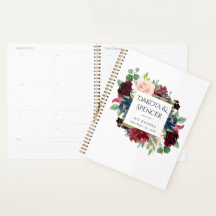 Boho Bloom   Burgundy Rouge et bleu marine Personn
