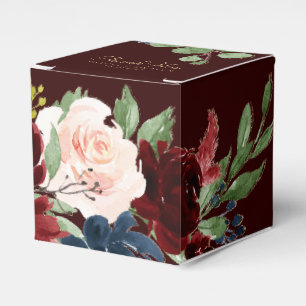Boho Bloom Dark Elegant Red Blue Liebe und Danke Geschenkschachtel