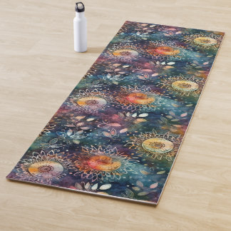 Boho Bloom: Farbenfrohe Blütenoase Yoga Mat Yogamatte