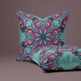 Boho Bloom in Sage Green Kissen