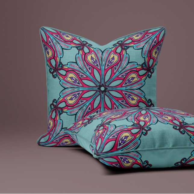 Boho Bloom in Sage Green Kissen (Von Creator hochgeladen)