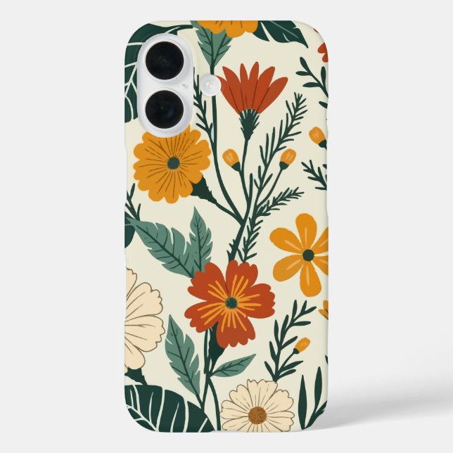 Boho Blooming iPhone 16 Hülle (Rückseite)