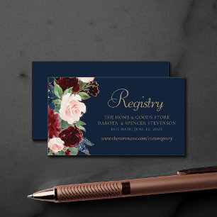 Boho Blooms   Dark Navy Blue and Burgundy Website Begleitkarte