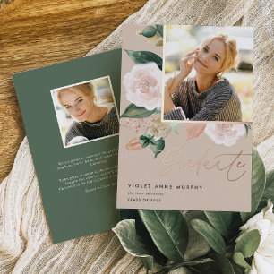 Boho Blooms   Faire-part d'obtention d'un diplôme 