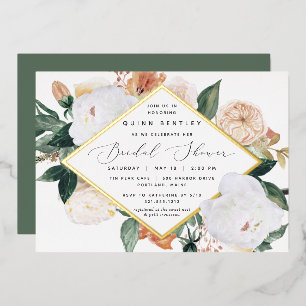 Boho Blooms Floral Brautparty Folieneinladung