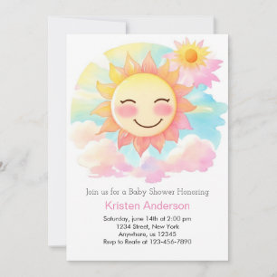 Boho Blooms in Sunshine Girl Baby Shower Einladung
