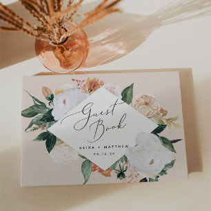 Boho Blooms Moderne Blumenhochzeit Gästebuch