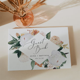 Boho Blooms Moderne Blumenhochzeit Gästebuch