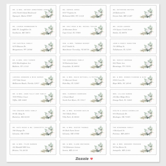 Boho Blooms | Private Guest Address Labels (Blatt)