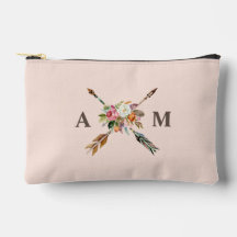 Boho Blooms und Pfeile Mit Monogramm