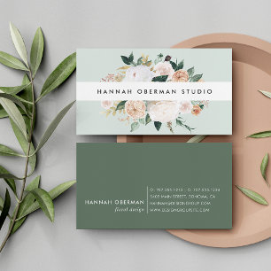 Boho Blooms Watercolor Floral Visitenkarte