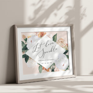 Boho Blooms Wedding Sparkler Sendoff Sign Poster