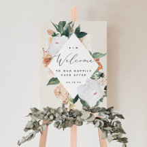 Boho Blooms Wedding Welcome Foam Board Signing