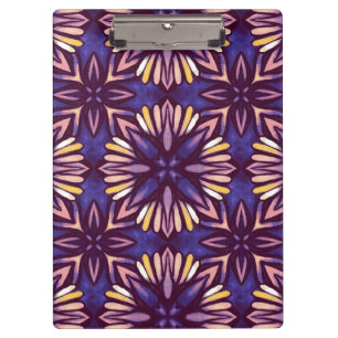 Boho Blossom: Lila künstlerisches Muster Klemmbrett