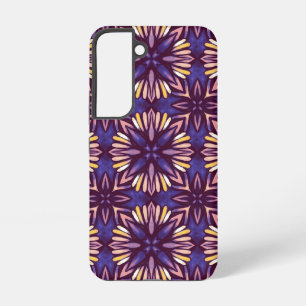 Boho Blossom: Lila künstlerisches Muster Samsung Galaxy Hülle