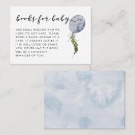 Boho Blue Balloon Baby Showbuchanfrage Begleitkarte