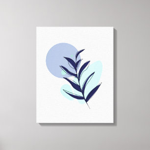 Boho Blue Blume Leinwanddruck