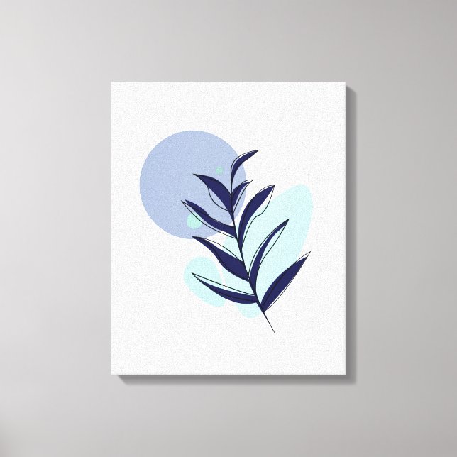 Boho Blue Blume Leinwanddruck (Vorderseite)