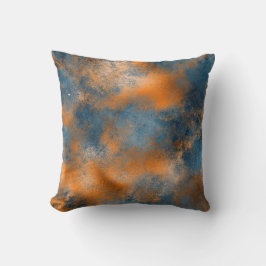 Boho Blue Copper Graphic Abstrakt Kissen