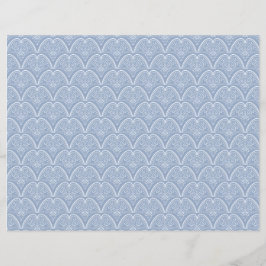 Boho Blue Delicate Muscheln Scrapbook Paper