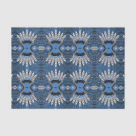 Boho Blue Feather Graphic Pattern Seidenpapier