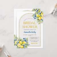 Boho Blue Floral Citrus Lemonade Brautparty