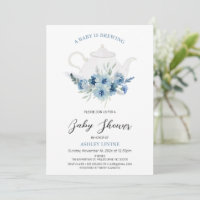 Boho Blue Floral Tea Baby Braut Baby Dusche