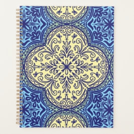 Boho Blue & Gold Tile Muster Planer