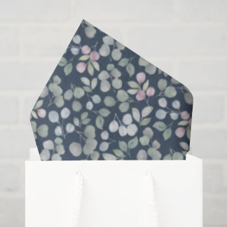 Boho Blue & Green Watercolor Eucalyptus  Seidenpapier