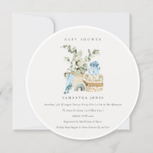 Boho Blue Kinderzimmer Foliage Boy Baby Showeinlad