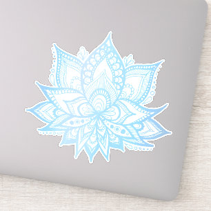 Boho Blue Lotus Blume Aufkleber