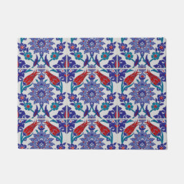 Boho Blue marokkanisches Fliesenmuster Fußmatte