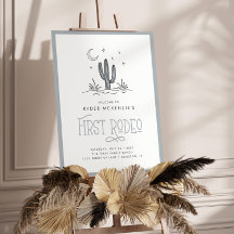 Boho Blue Modern Boys Premier Rodéo 1er Anniversai