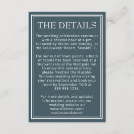 Boho Blue Modern Minimalistisch Begleitkarte